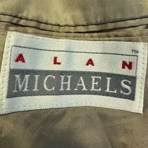 Alan Michaels Wool Tweed Blazer Jacket Elbow Patches Mens Size 40L Brown USA Vtg - Picture 6 of 7
